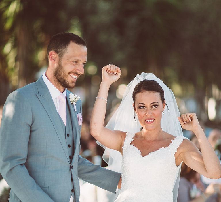 Bride & Groom during the Outdoor Wedding Ceremony