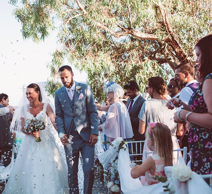 Bride & Groom during the Outdoor Wedding Ceremony