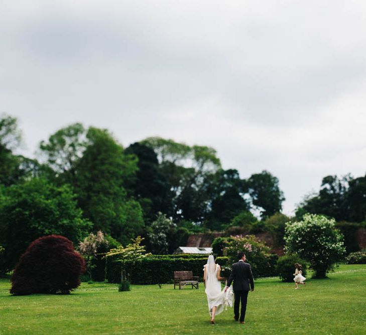 Bride & Groom Country Garden Portrait