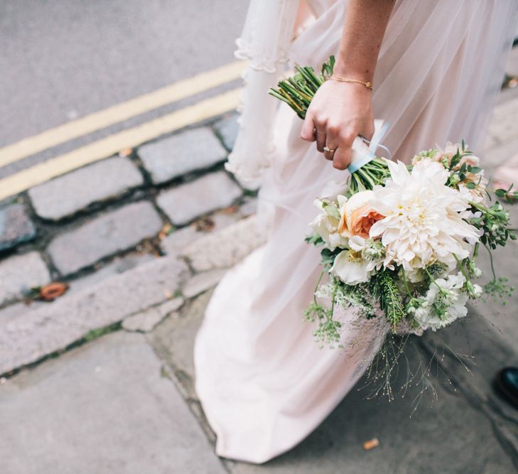 Blush Pink Wedding Dress 'Tamsin' by Catherine Deane