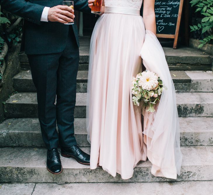 Blush Pink Wedding Dress 'Tamsin' by Catherine Deane