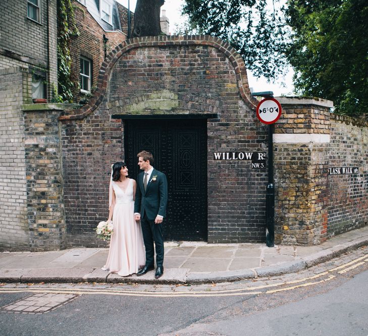 Blush Pink Wedding Dress 'Tamsin' by Catherine Deane