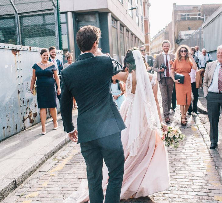 Blush Pink Wedding Dress Tamsin by Catherine Deane