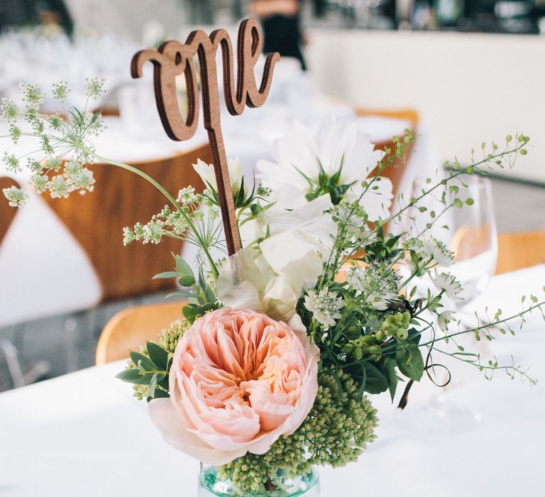 Glass Bottle Floral Wedding Centrepieces