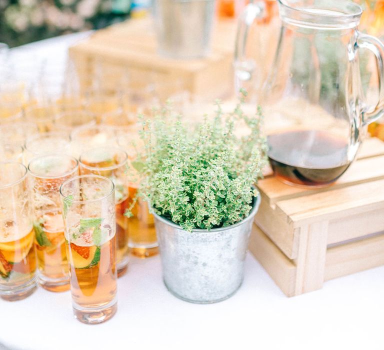 Pimms Station | Pastel Spring Wedding at Loseley Park Barn | Sarah-Jane Ethan Photography | Captured Media Weddings Film