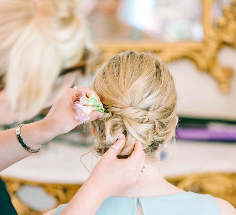 Bridesmaid Hair | Pastel Spring Wedding at Loseley Park Barn | Sarah-Jane Ethan Photography | Captured Media Weddings Film