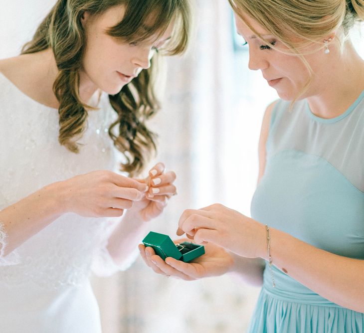 Bridal Preparations | Bride in Fred & Ginger Bridal Design Gown | Pastel Spring Wedding at Loseley Park Barn | Sarah-Jane Ethan Photography | Captured Media Weddings Film