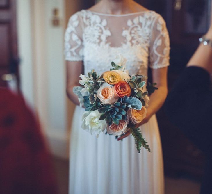 Bride in Alice Temperley Saffron Gown | Vintage Wedding at Burgh House & The Pickle Factory London | Lovestruck Photography