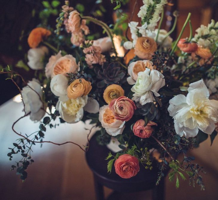 Peach & White Wedding Flowers | Vintage Wedding at Burgh House & The Pickle Factory London | Lovestruck Photography