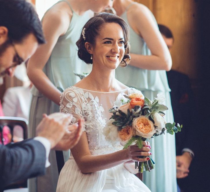 Bride in Alice Temperley Saffron Gown | Groom in Hugo Boss Suit | Vintage Wedding at Burgh House & The Pickle Factory London | Lovestruck Photography