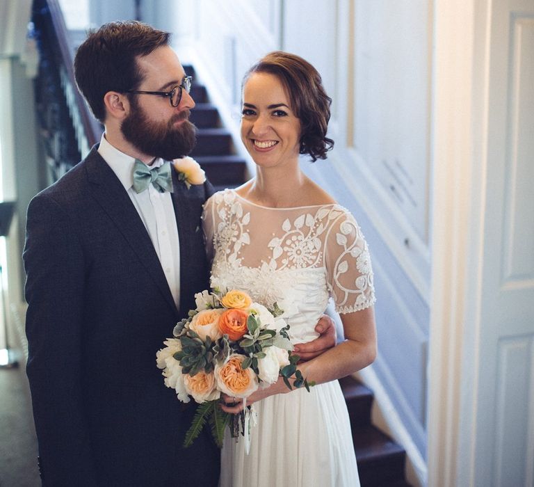 Bride in Alice Temperley Saffron Gown | Groom in Hugo Boss Suit | Vintage Wedding at Burgh House & The Pickle Factory London | Lovestruck Photography