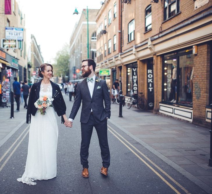 Bride in Alice Temperley Saffron Gown | Groom in Hugo Boss Suit | Vintage Wedding at Burgh House & The Pickle Factory London | Lovestruck Photography