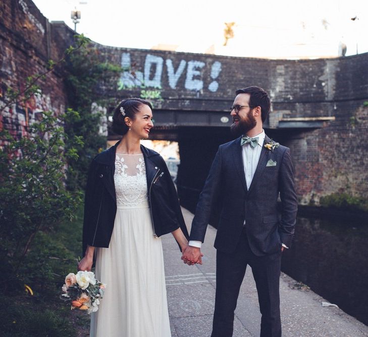 Bride in Alice Temperley Saffron Gown | Groom in Hugo Boss Suit | Vintage Wedding at Burgh House & The Pickle Factory London | Lovestruck Photography