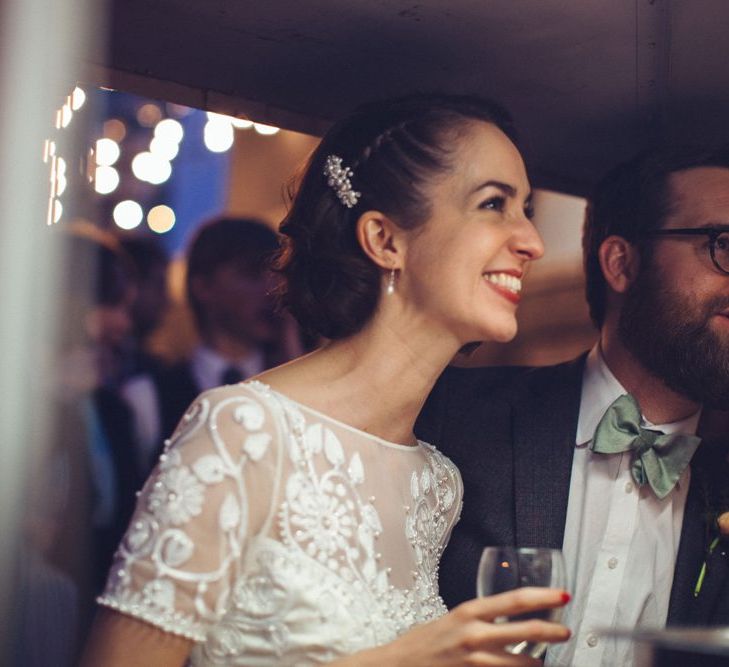 Bride in Alice Temperley Saffron Gown | Vintage Wedding at Burgh House & The Pickle Factory London | Lovestruck Photography