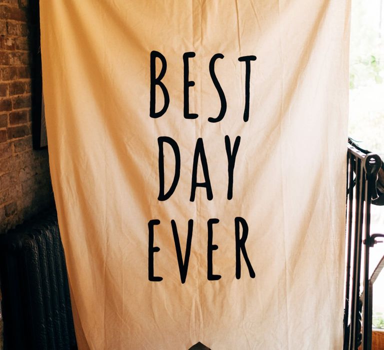 Best Day Ever Flag | Intimate Pub Wedding at The Bell in Ticehurst | Dale Weeks Photography