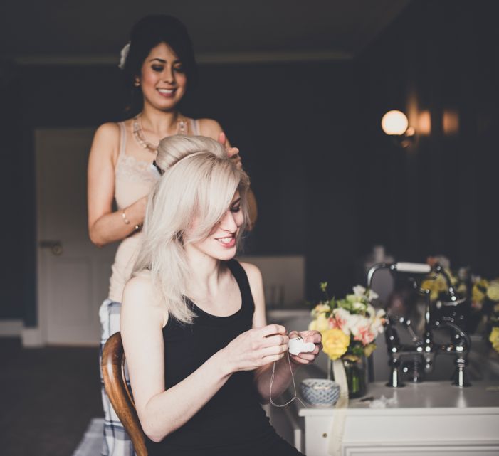 Bride Getting Ready on Wedding Morning