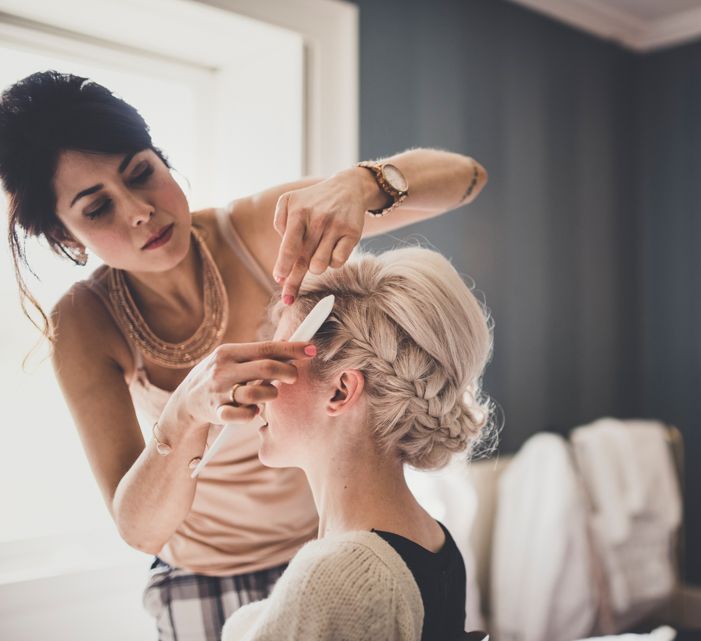 Bride Getting Ready on Wedding Morning