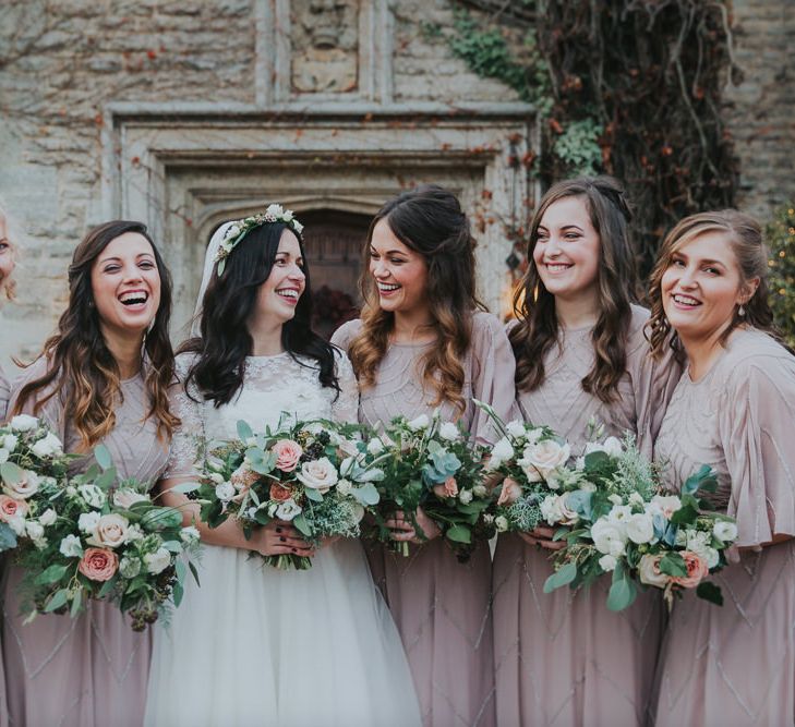 Bridesmaids In Blush Pink ASOS Dresses