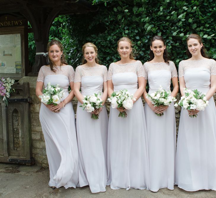 Bridesmaids in Pink ASOS Dresses | Beautiful Classic Wedding at Cornwell Manor | Lucy Davenport Photography