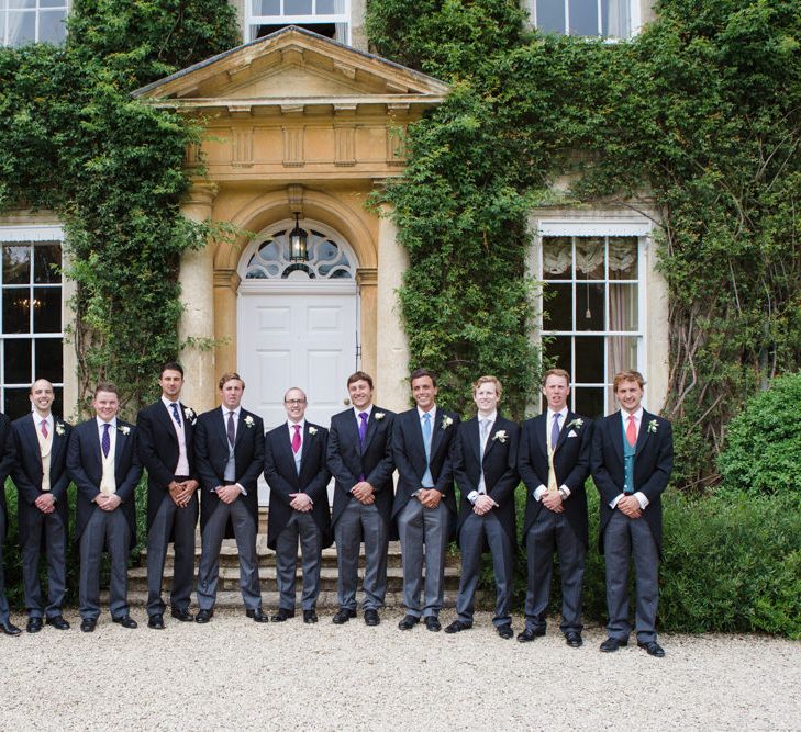 Groomsmen in Traditional Morning Suits | Beautiful Classic Wedding at Cornwell Manor | Lucy Davenport Photography