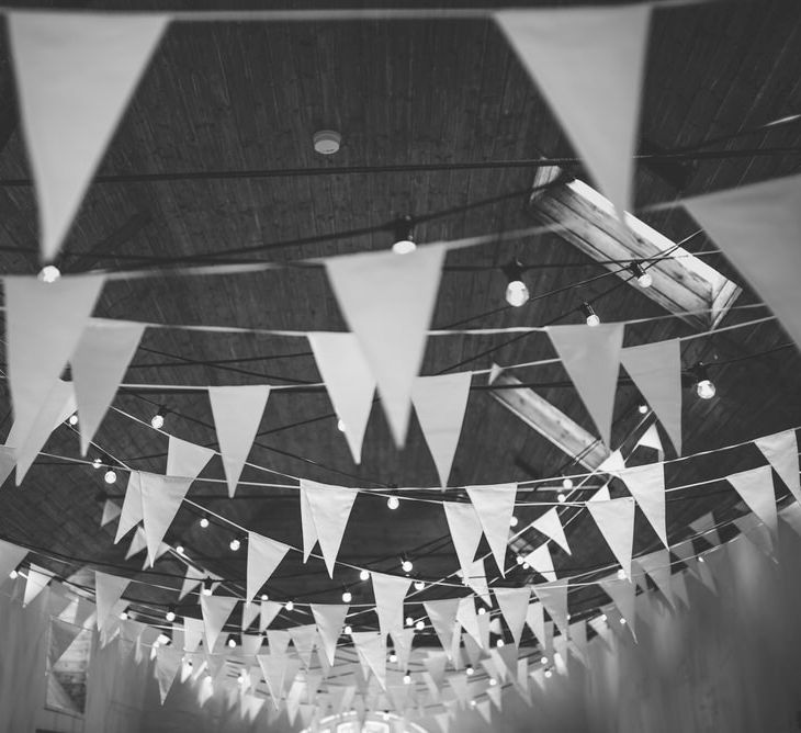 Bunting & Fairy Lights For A Rustic Wedding Reception