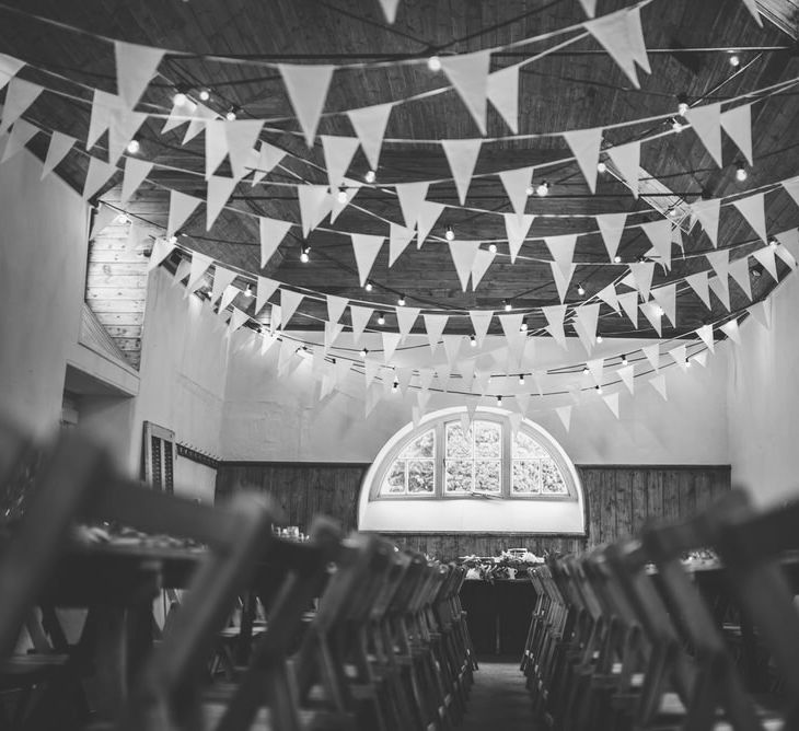 Bunting & Fairy Lights For A Rustic Wedding Reception