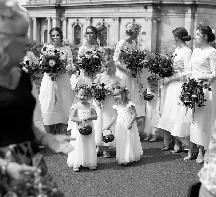 Bridal Party | Bridesmaids in Pink Coast Separates | Natalie Hewitt Planned Wedding at Normanton Church & Kingsthorpe Lodge Barn | Jeni Smith Photography | Blue Ridge Wedding Videography