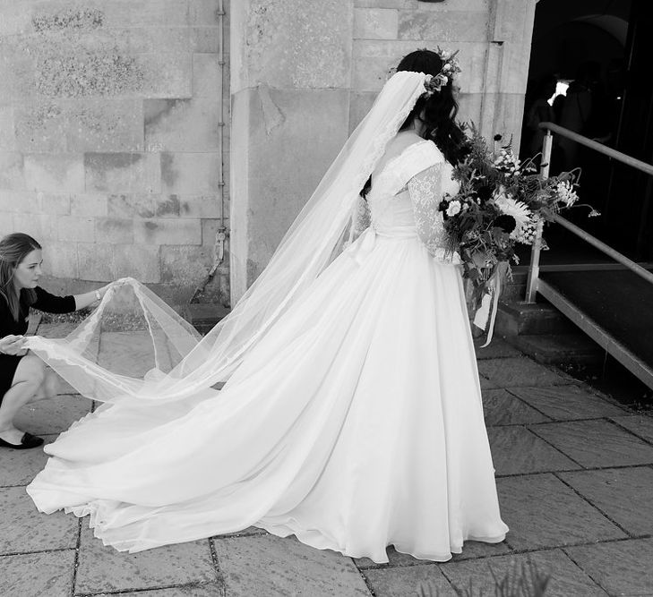 Wedding Ceremony | Bridal Entrance in Naomi Neoh Gown | Natalie Hewitt Planned Wedding at Normanton Church & Kingsthorpe Lodge Barn | Jeni Smith Photography | Blue Ridge Wedding Videography