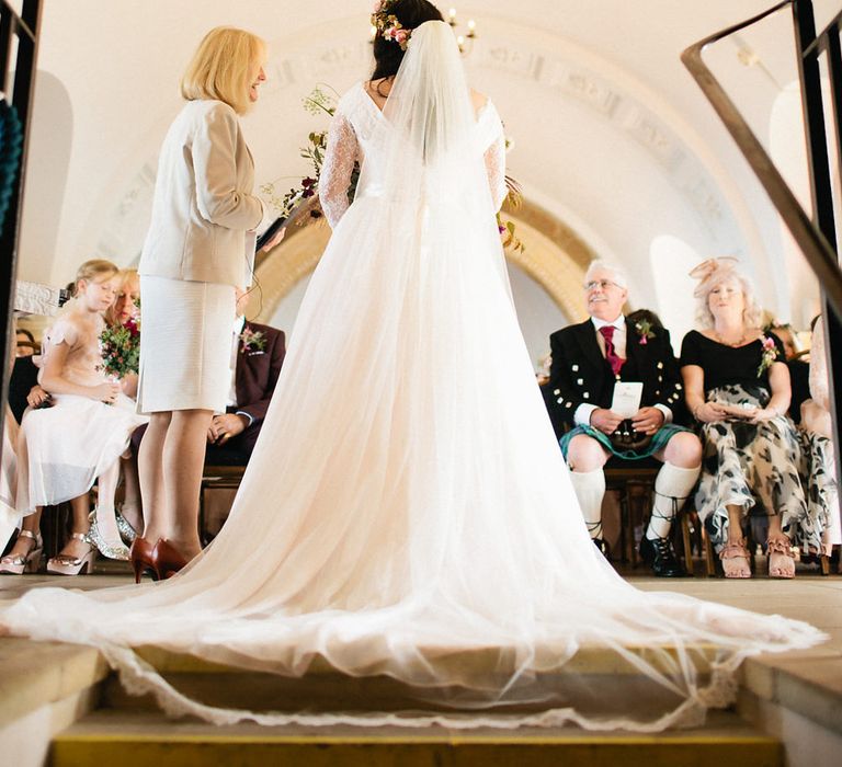 Wedding Ceremony | Bride in Naomi Neoh Gown | Groom in Hackett Suit | Natalie Hewitt Planned Wedding at Normanton Church & Kingsthorpe Lodge Barn | Jeni Smith Photography | Blue Ridge Wedding Videography