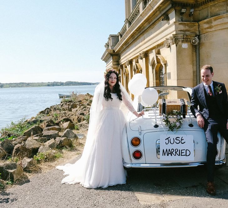 Bride in Naomi Neoh Gown | Groom in Hackett Suit | Natalie Hewitt Planned Wedding at Normanton Church & Kingsthorpe Lodge Barn | Jeni Smith Photography | Blue Ridge Wedding Videography