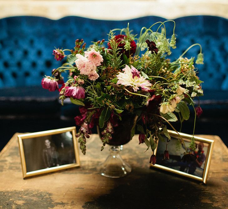 Floral Centrepiece | Natalie Hewitt Planned Wedding at Normanton Church & Kingsthorpe Lodge Barn | Jeni Smith Photography | Blue Ridge Wedding Videography