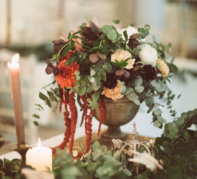 Pampas Grass Wedding With Autumnal Colour Palette & Bride In Sanyukta Shrestha With Feather Cape & Images From Lemonade Pictures