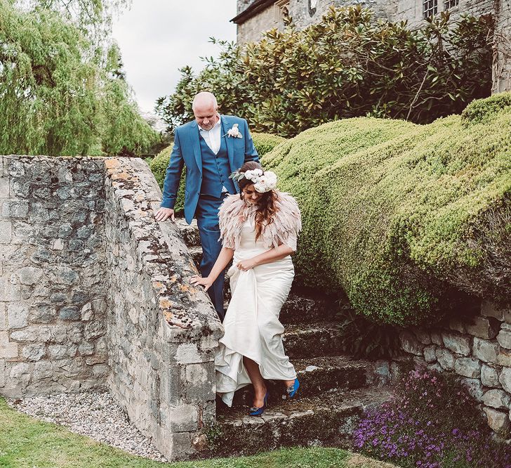 Pampas Grass Wedding With Autumnal Colour Palette & Bride In Sanyukta Shrestha With Feather Cape & Images From Lemonade Pictures