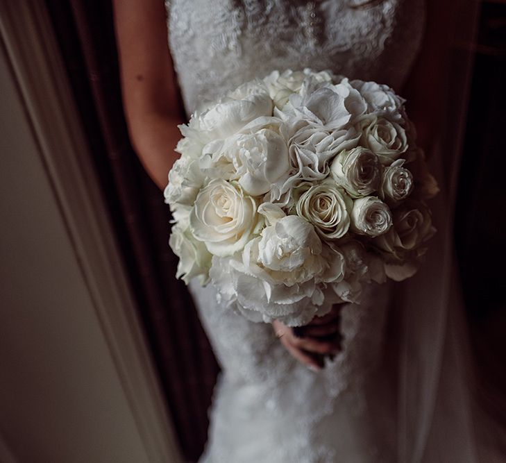 Pronovias Bride With Relaxed Up Do For A Navy & Gold Themed Wedding At Larmer Tree Gardens With Images From Jason Mark Harris