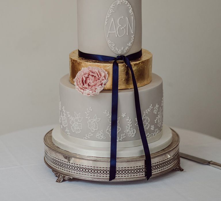 Pronovias Bride With Relaxed Up Do For A Navy & Gold Themed Wedding At Larmer Tree Gardens With Images From Jason Mark Harris