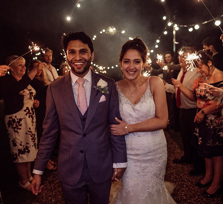 Pronovias Bride With Relaxed Up Do For A Navy & Gold Themed Wedding At Larmer Tree Gardens With Images From Jason Mark Harris