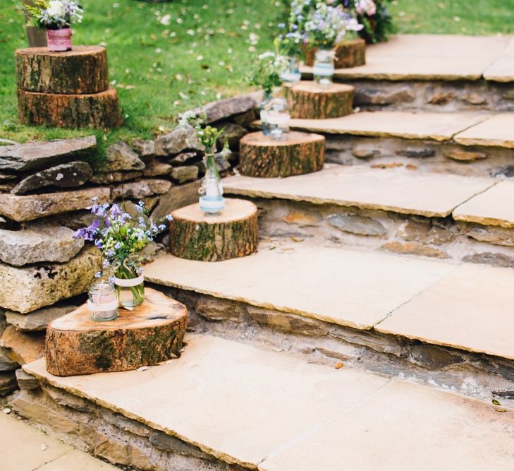 Rustic Tree Stump Wedding Decor