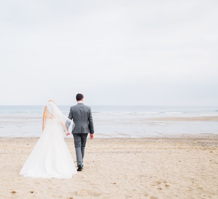 Bride & Groom Coastal Portrait