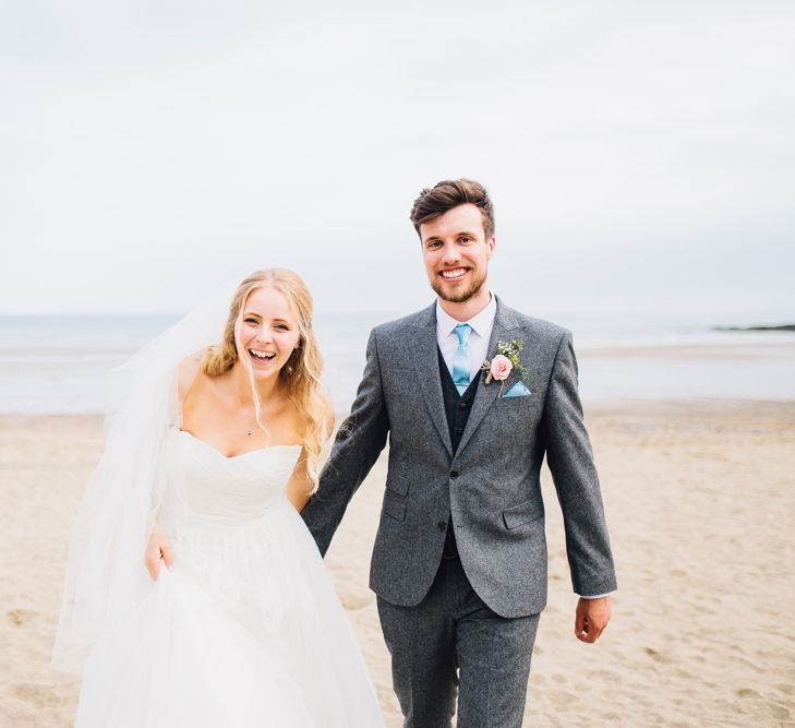 Bride & Groom Coastal Portrait