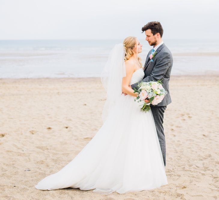 Bride & Groom Coastal Portrait