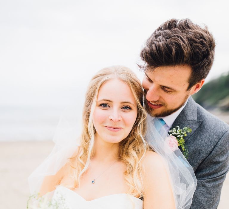 Bride & Groom Coastal Portrait