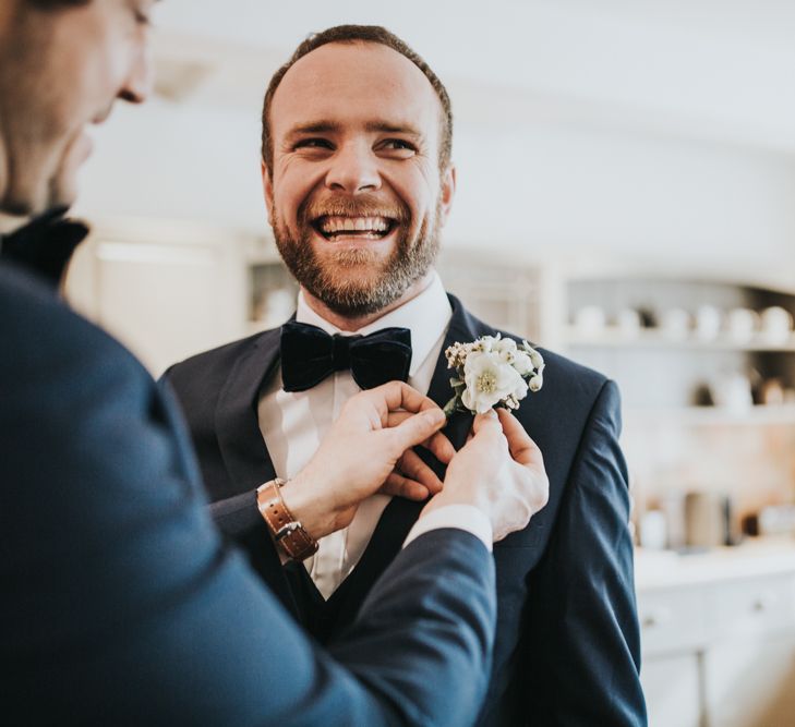 Groom In Velvet Bowtie