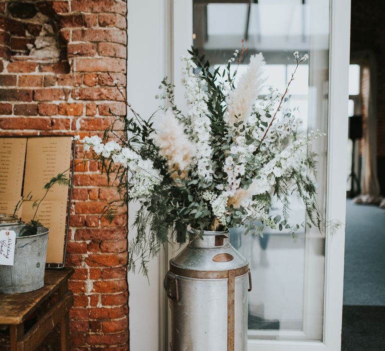 Rue De Seine Bride For A Foliage & Pampas Grass Wedding At Godwick Hall With Props From The Little Lending Co & Images By Darina Stoda