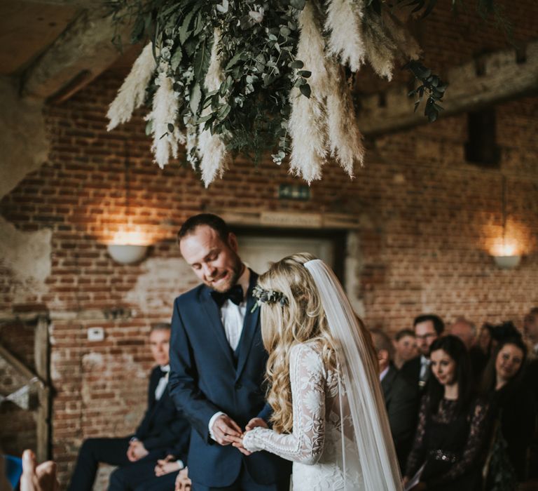 Rue De Seine Bride For A Foliage & Pampas Grass Wedding At Godwick Hall With Props From The Little Lending Co & Images By Darina Stoda