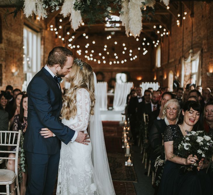 Rue De Seine Bride For A Foliage & Pampas Grass Wedding At Godwick Hall With Props From The Little Lending Co & Images By Darina Stoda