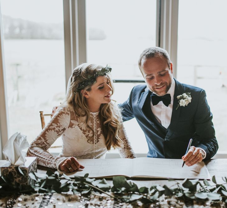 Rue De Seine Bride For A Foliage & Pampas Grass Wedding At Godwick Hall With Props From The Little Lending Co & Images By Darina Stoda