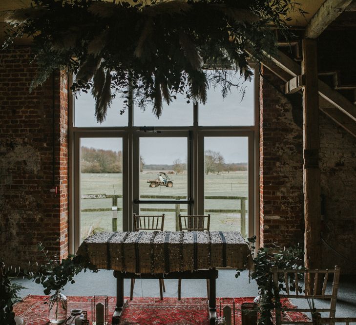 Rue De Seine Bride For A Foliage & Pampas Grass Wedding At Godwick Hall With Props From The Little Lending Co & Images By Darina Stoda