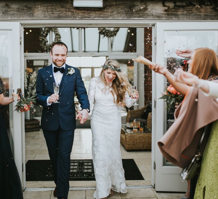 Rue De Seine Bride For A Foliage & Pampas Grass Wedding At Godwick Hall With Props From The Little Lending Co & Images By Darina Stoda