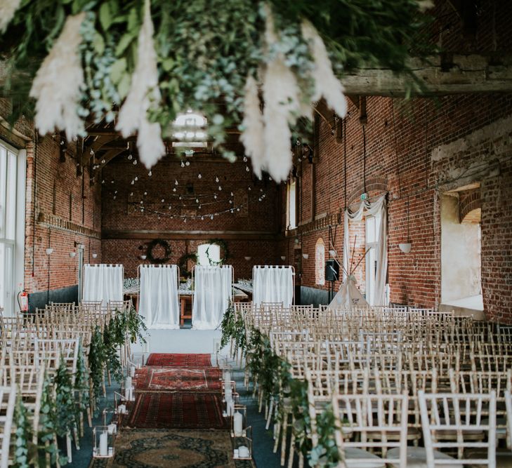 Rue De Seine Bride For A Foliage & Pampas Grass Wedding At Godwick Hall With Props From The Little Lending Co & Images By Darina Stoda