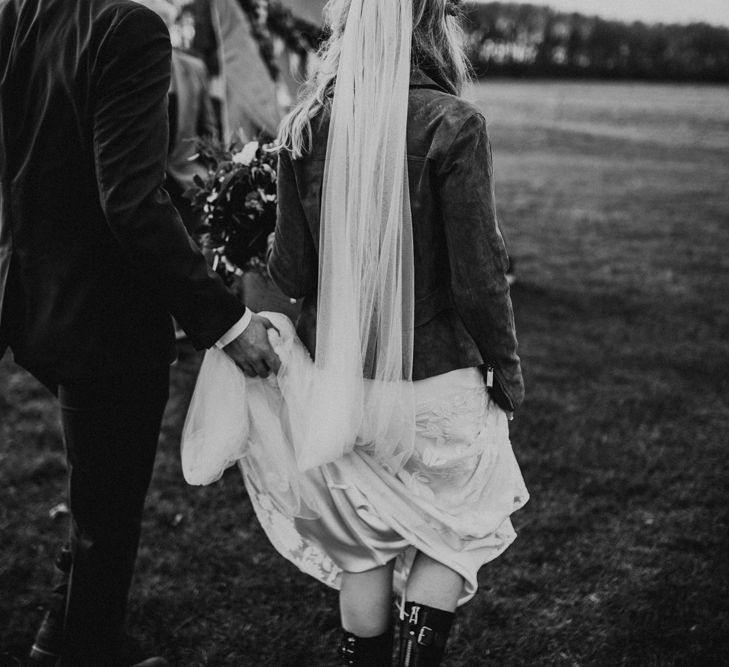 Rue De Seine Bride For A Foliage & Pampas Grass Wedding At Godwick Hall With Props From The Little Lending Co & Images By Darina Stoda